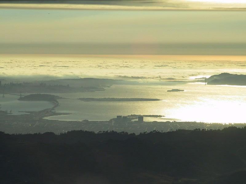 View of the Golden Gate from motorglider