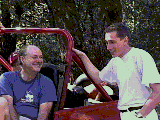 image of Michael talking to Chuck in his Jeep